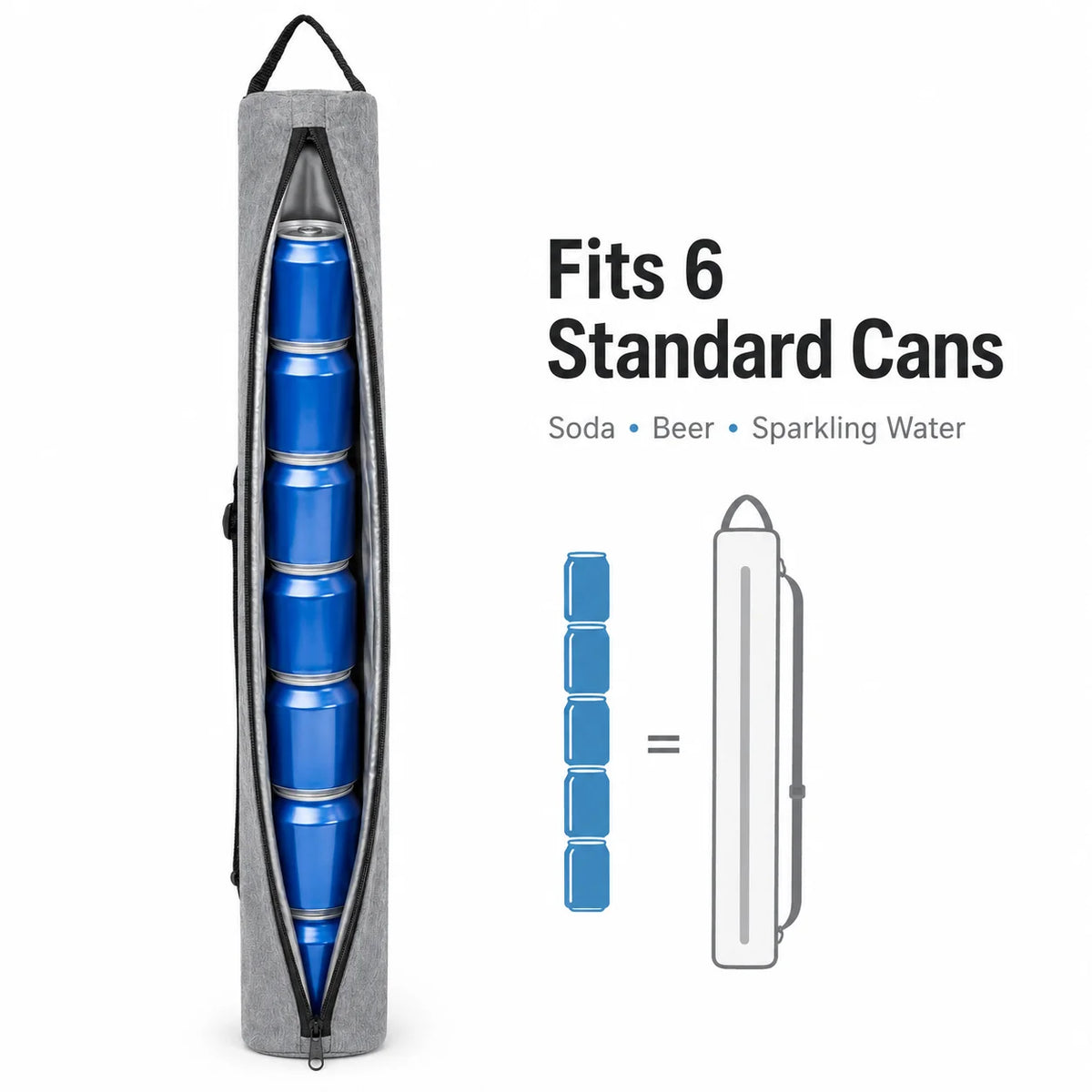 Insulated 6-Can Slim Portable Cooler Sleeve