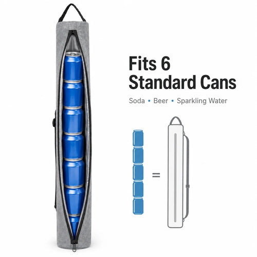 Insulated 6-Can Slim Portable Cooler Sleeve